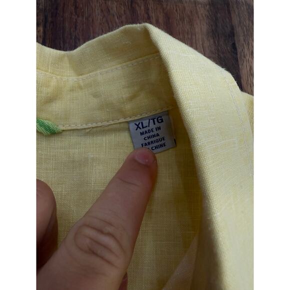 Tommy Bahama Men's Yellow Sea Breezer Linen Long Sleeve Button Up Shirt Size XL - Picture 4 of 5